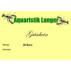 Geschenkgutschein 20 Euro für Aquaristik Terraristik...